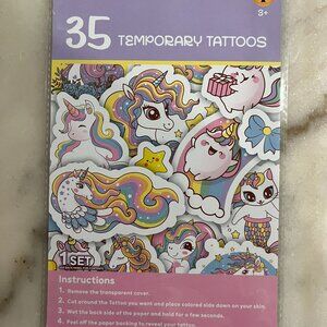4/$12 💥 NEW Unicorns 35 Temporary Tattoos (4772)